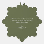 Waterverf Pine Garland Red Bow Foto Ornament Kaart (Achterkant)