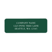 Waterverf Pine Green Christmas Retour Adres Etiket (Voorkant)