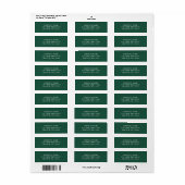 Waterverf Pine Green Christmas Retour Adres Etiket (Full Sheet)