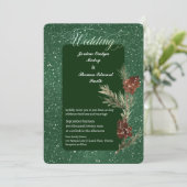 Waterverf PINE Green Modern Wedding 2 Kaart (Staand voorkant)