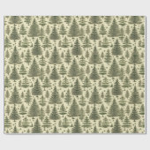  Waterverf Pine Green Tree Christmas Cadeaupapier (Vlak)