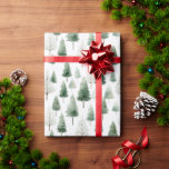Waterverf Pine Green Tree Christmas Cadeaupapier<br><div class="desc">Transformeer uw vakantiedecor met ons betoverende waterverf pijnbomen kerstpatroon. Creëer Een feestelijke en gezellige ambiance met dit grillige design.</div>