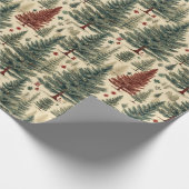  Waterverf Pine Green Tree Christmas Cadeaupapier (Hoek)