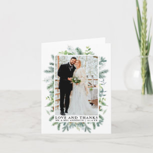 Waterverf Pine Greenery Love Bedankt Trouwnotitie