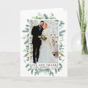 Waterverf Pine Greenery Love Bedankt Wedding Fold