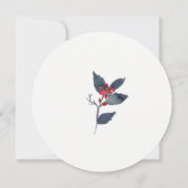 Waterverf Pine Groen Rood Pioen Krans Bruidsmeisje Kaart (Achterkant)