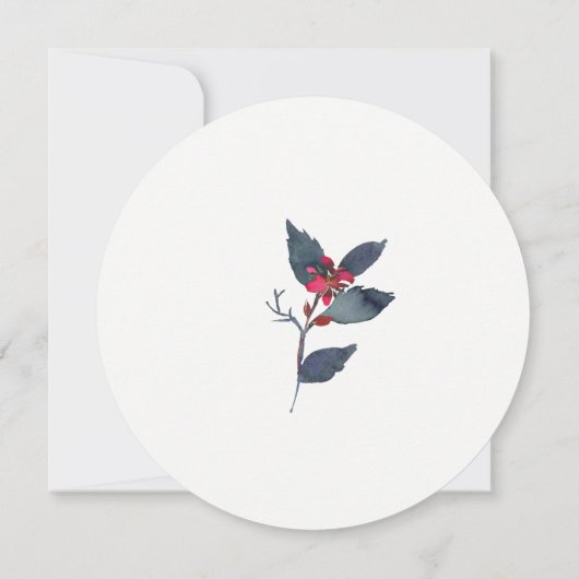 Waterverf Pine Groen Rood Pioen Krans Bruidsmeisje Kaart (Achterkant)