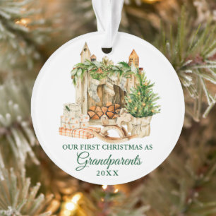 Waterverf Pine Grootouders Eerste Kerstmis Ornament