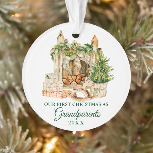 Waterverf Pine Grootouders Eerste Kerstmis Ornament (Boom)
