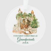 Waterverf Pine Grootouders Eerste Kerstmis Ornament (voorkant)