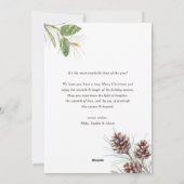  Waterverf Pine Kegels Foto Kerst Feestdagenkaart (Achterkant)