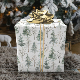 Waterverf Pine Kerstbomen Vakantie Cadeaupapier