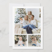 Waterverf Pine Kerstboom 3 Foto Feestdagenkaart (Achterkant)