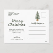 Waterverf Pine-kerstboom Eenvoudige feestdag Feestdagenkaart (Achterkant)