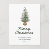 Waterverf Pine-kerstboom Eenvoudige feestdag Feestdagenkaart (Voorkant)