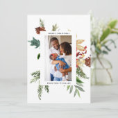 Waterverf Pine-kerstkaart (Staand voorkant)