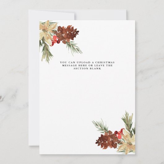 Waterverf Pine-kerstkaart (Achterkant)