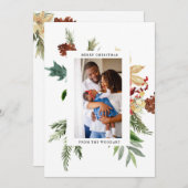 Waterverf Pine-kerstkaart (Voorkant / Achterkant)