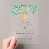 Waterverf Pine koopt kerstbruiloft Acryl Uitnodigingen (Insitu (Draagbaar))