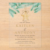 Waterverf Pine koopt kerstbruiloft Acryl Uitnodigingen (Voorkant)