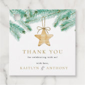 Waterverf Pine koopt kerstbruiloft Bedankjes Labels (Voorkant)