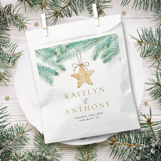 Waterverf Pine koopt kerstbruiloft Bedankzakje