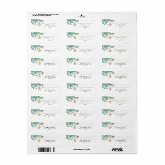 Waterverf Pine koopt kerstbruiloft Etiket (Full Sheet)