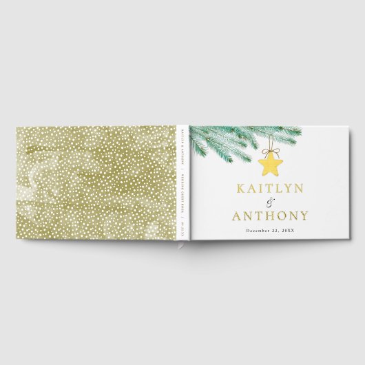 Waterverf Pine koopt kerstbruiloft Gastenboek (Volledig)