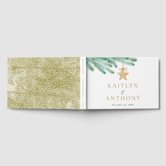 Waterverf Pine koopt kerstbruiloft Gastenboek (Volledig)