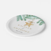 Waterverf Pine koopt kerstbruiloft Papieren Bordje (Gekanteld)