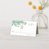 Waterverf Pine koopt kerstbruiloft Plaatskaartje (Voorkant)