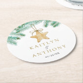 Waterverf Pine koopt kerstbruiloft Ronde Kartonnen Onderzetter (Gebogen)