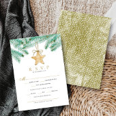 Waterverf Pine koopt kerstbruiloft RSVP Kaartje