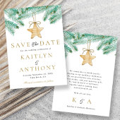 Waterverf Pine koopt kerstbruiloft Save The Date