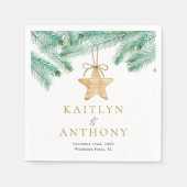 Waterverf Pine koopt kerstbruiloft Servet (Voorkant)