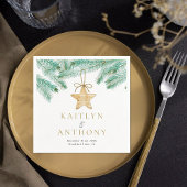 Waterverf Pine koopt kerstbruiloft Servet