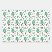 Waterverf Pine Krans en Rode Bessen Inpakpapier Vel (Voorkant)