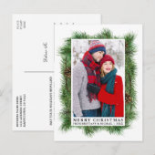 Waterverf Pine Lijst Couple Photo Holiday Briefkaart (Voorkant / Achterkant)