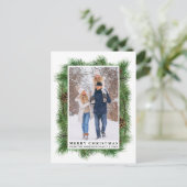 Waterverf Pine Lijst Familie Foto Vakantie Briefkaart (Staand voorkant)