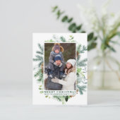 Waterverf Pine Lijst Familie kerstgroen Briefkaart (Staand voorkant)