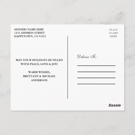 Waterverf Pine Lijst Weddenschap Foto Briefkaart (Achterkant)