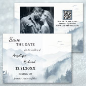 Waterverf Pine Mountain Winter Save the Date Kaart