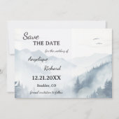 Waterverf Pine Mountain Winter Save the Date Kaart (Voorkant)