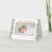 Waterverf Pine Needles Garland Kerstmis Feestdagen Kaart (Voorkant)