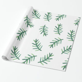 Waterverf Pine Needles Holiday Patroon Cadeaupapier