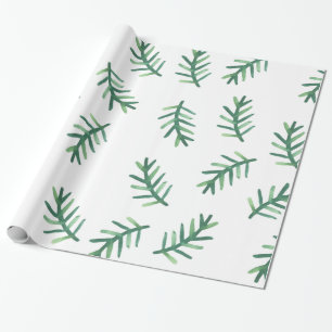 Waterverf Pine Needles Holiday Patroon Cadeaupapier