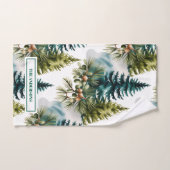 Waterverf Pine Pattern Elegant Winter Bad Handdoek (Handdoek)