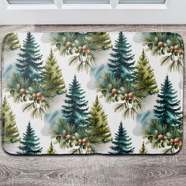 Waterverf Pine Pattern Elegant Winter Badmat