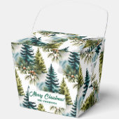 Waterverf Pine Pattern Elegant Winter Bedankdoosjes (Voorkant)
