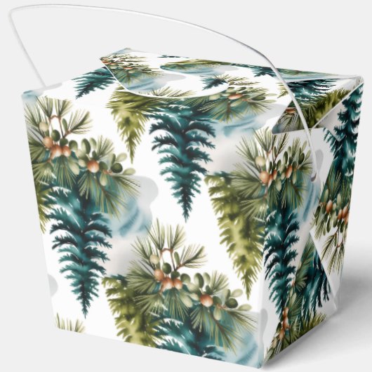 Waterverf Pine Pattern Elegant Winter Bedankdoosjes (Achterkant)